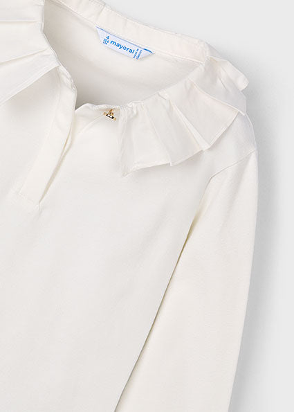 Cream basic polo girls