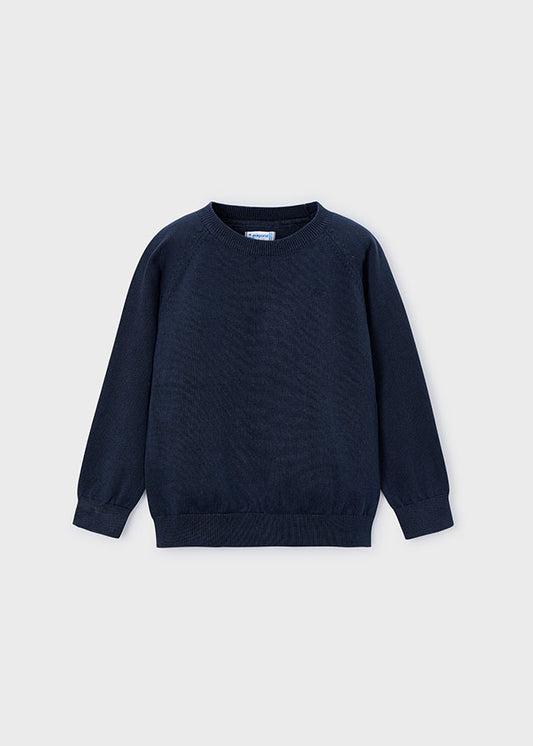 Navy Basic cotton jumper w/round