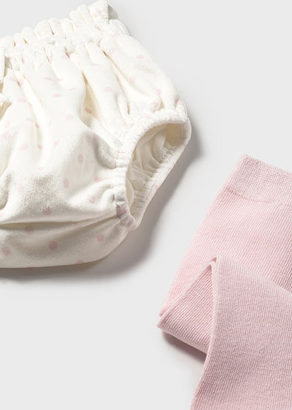 Crystal pink Shorts w/ tights set