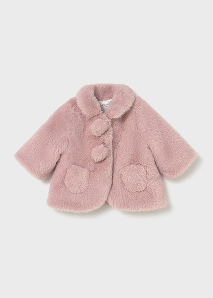 Pink fur coat