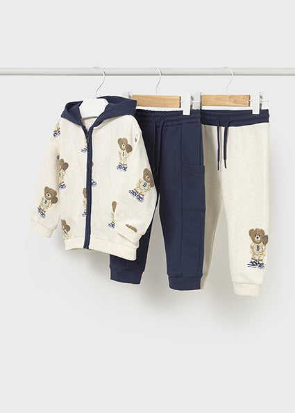 Blue 3-piece print tracksuit