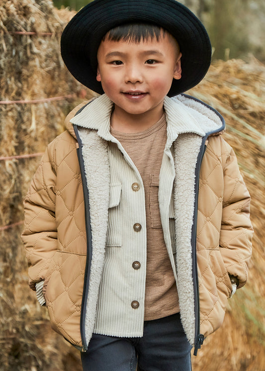 Caramel reversible coat