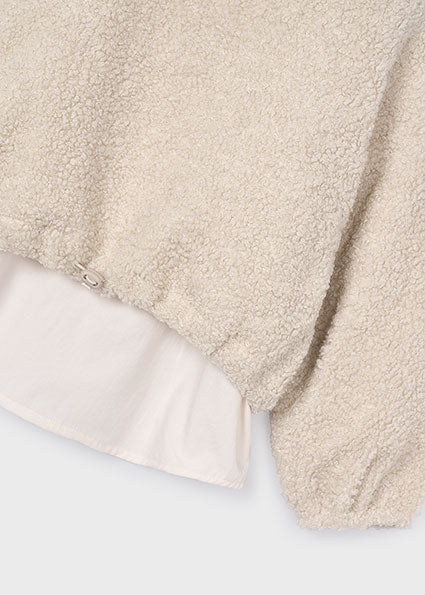 Almond Lamb wool combined pullover