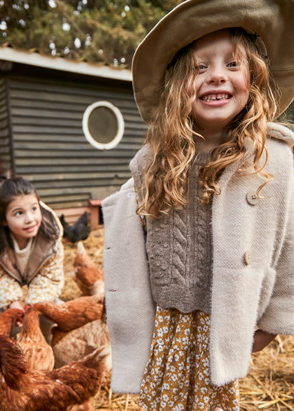 Sand Knitted fur coat