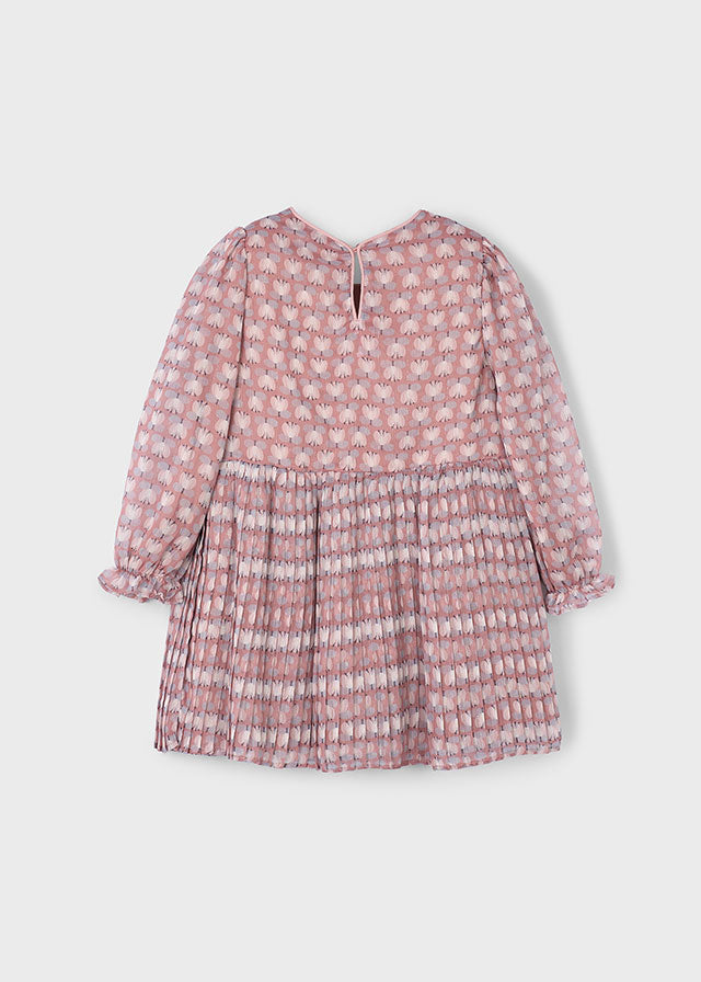 Make up Pleated printed dress