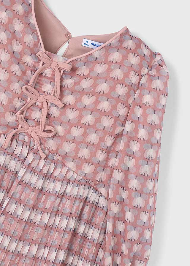 Make up Pleated printed dress