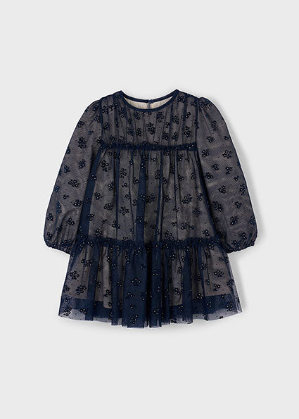 Navy printed dress