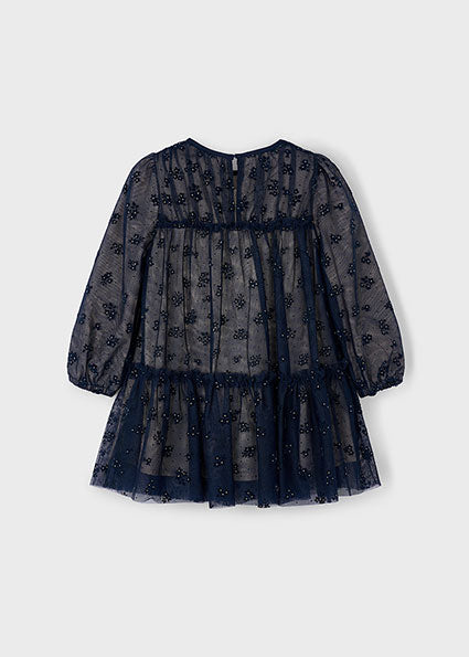 Navy printed dress