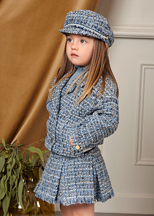 Sky blue tweed skirt