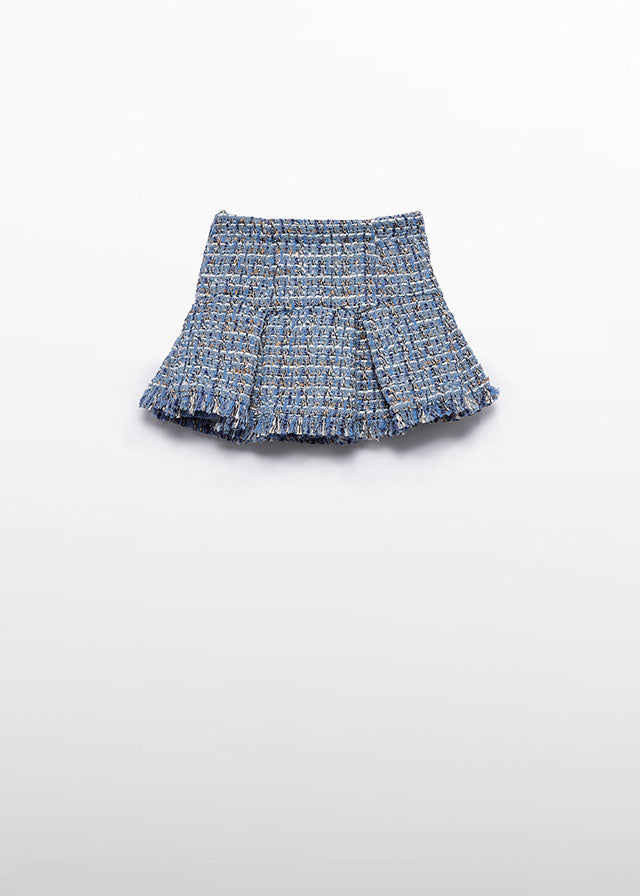Sky blue tweed skirt