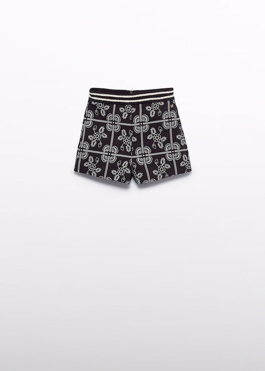 Black Jacquard shorts