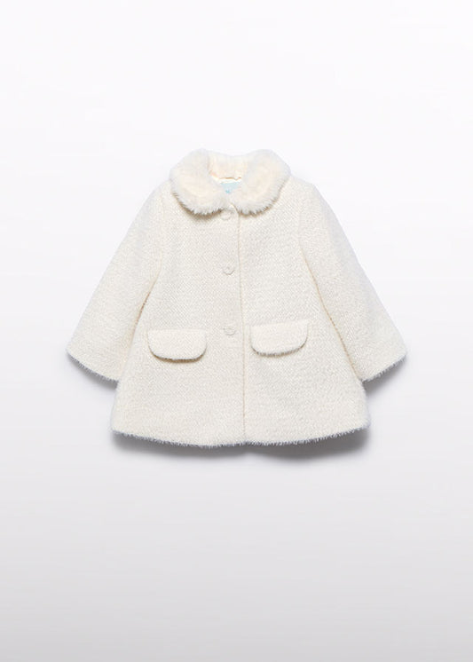 CREAM 	Structured knit coat