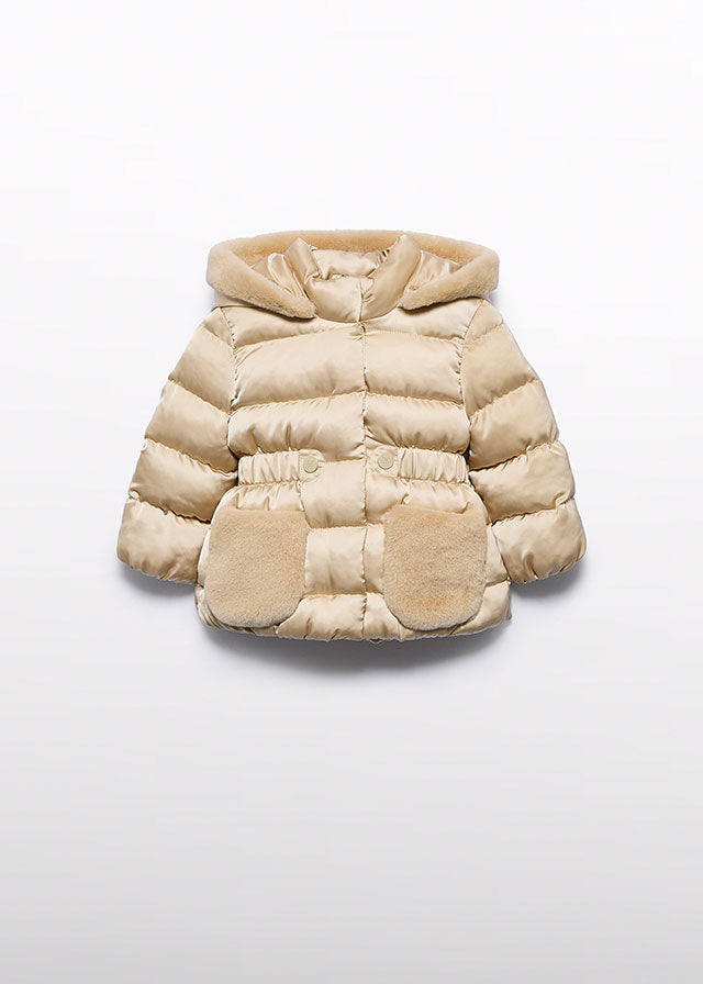 Almond satin coat
