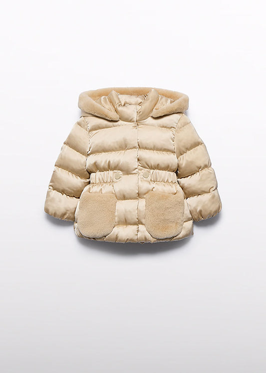 Almond satin coat