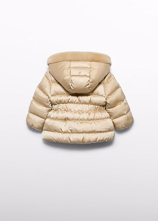 Almond satin coat
