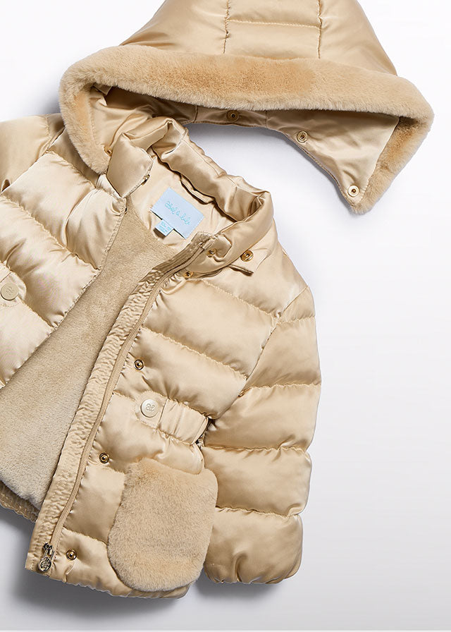 Almond satin coat