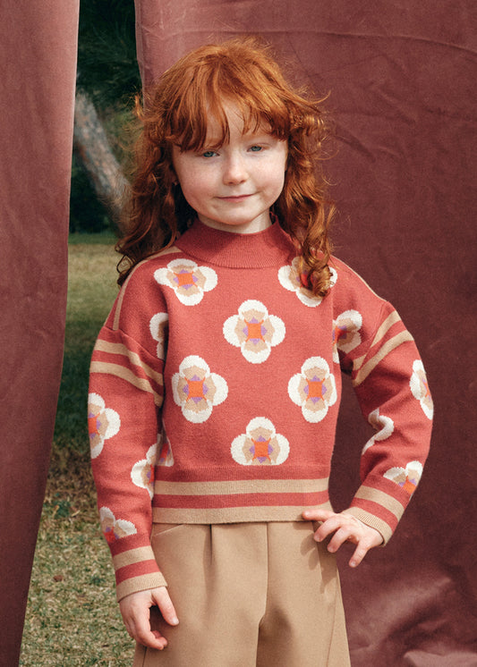 Paprika 	Geometric jacquard jersey