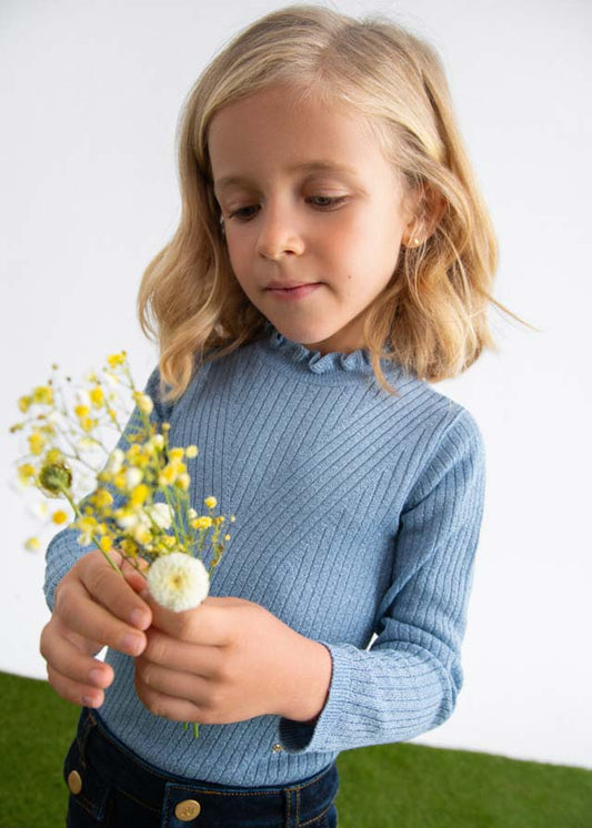 Sky blue knitting turtleneck