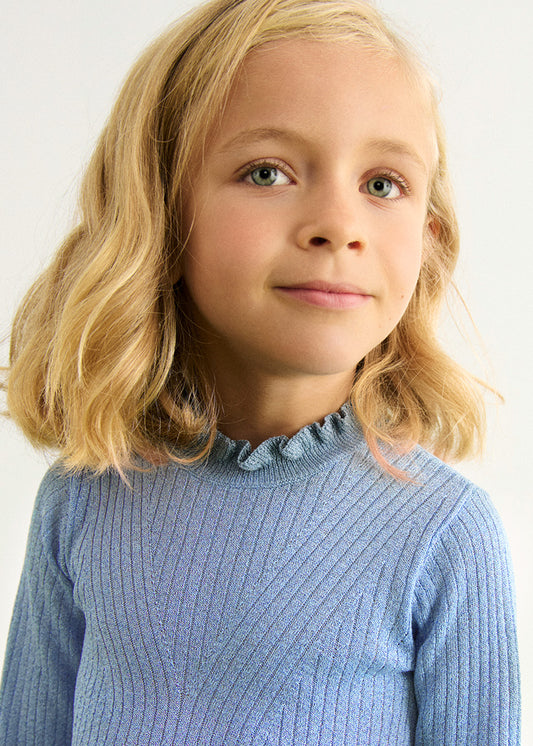 Sky blue knitting turtleneck