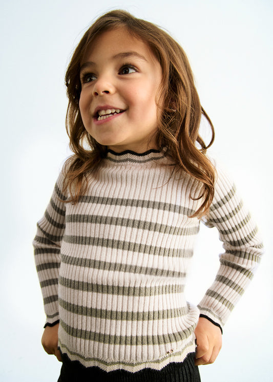 Beige maza 	Knit rib turtleneck