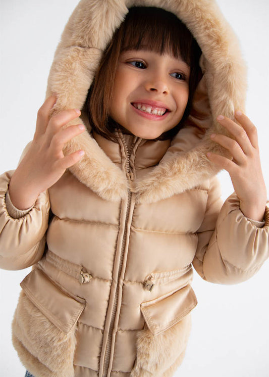 Almond satin coat