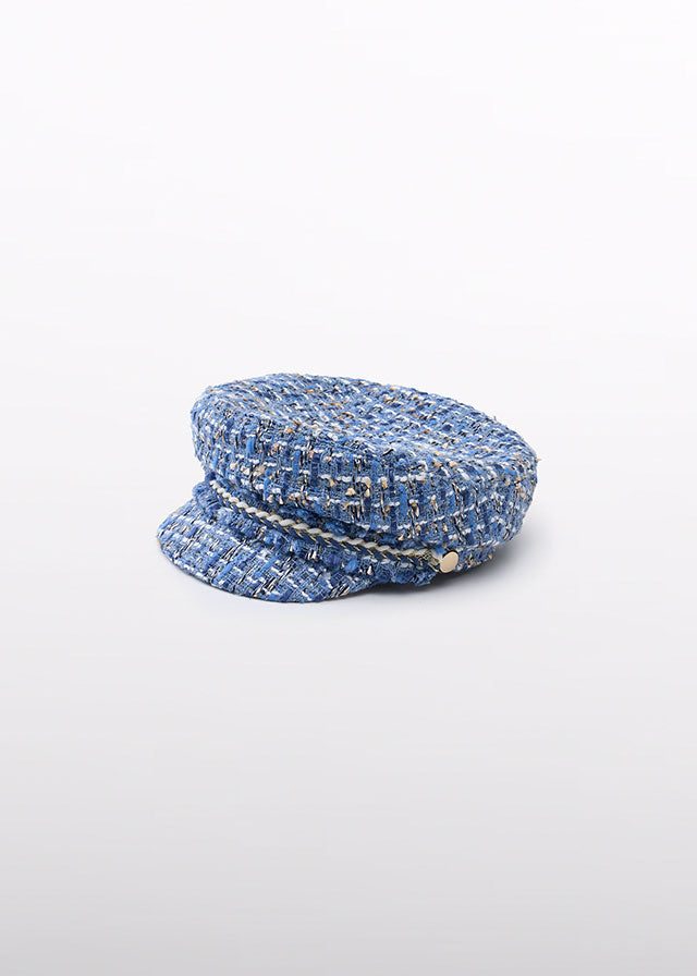 Sky blue tweed cap
