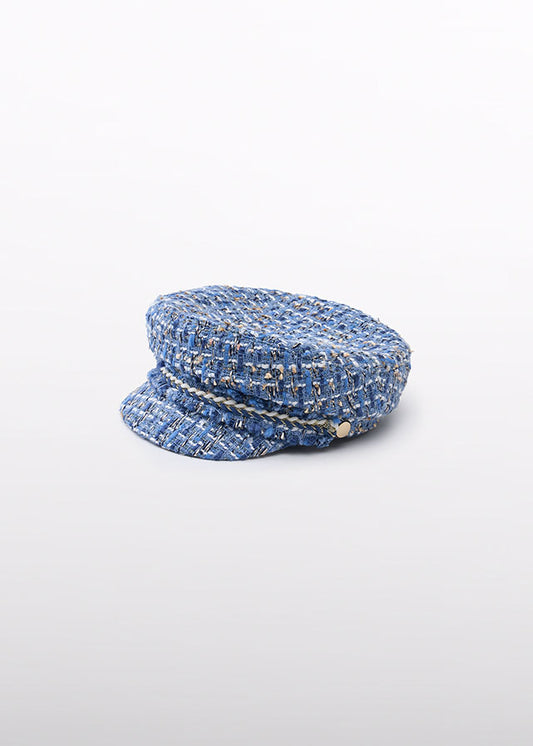 Sky blue tweed cap