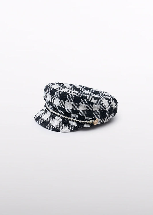 Black tweed cap