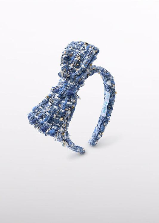 Sky blue Bowtie tweed headband