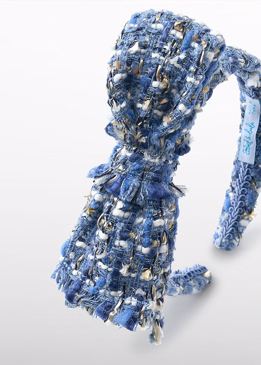 Sky blue Bowtie tweed headband