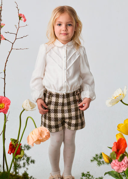 5619- Ivory blouse shine