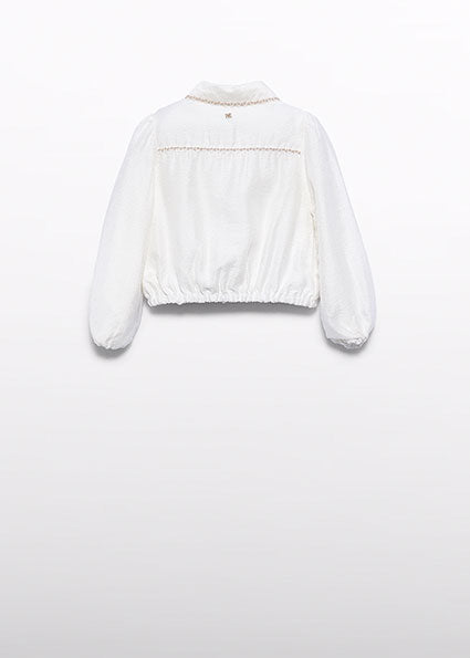 5619- Ivory blouse shine