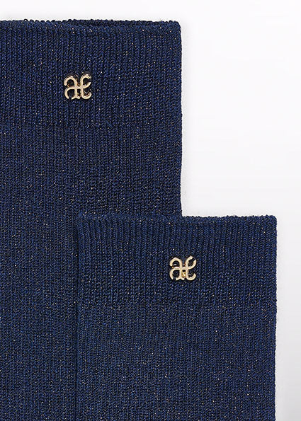 5907- beige , blue and black socks