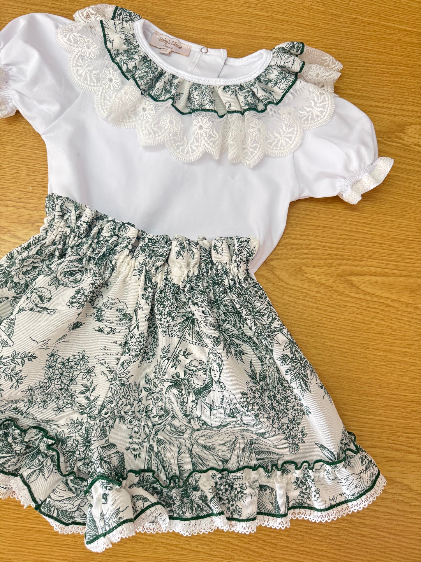 Toile de jouy green t-shirt - PRE ORDER