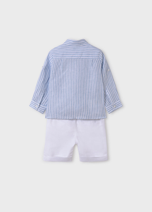 Whit-Skybl Striped shirt & bermuda set
