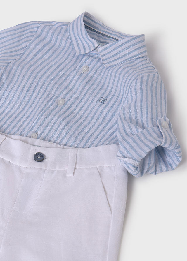 Whit-Skybl Striped shirt & bermuda set