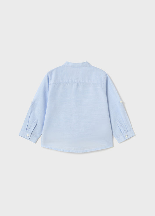 Light blue 	L/s linen mao shirt
