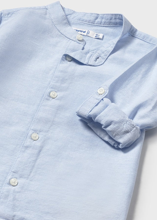 Light blue 	L/s linen mao shirt