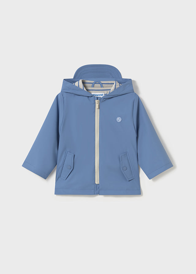 Capri blue rain coat