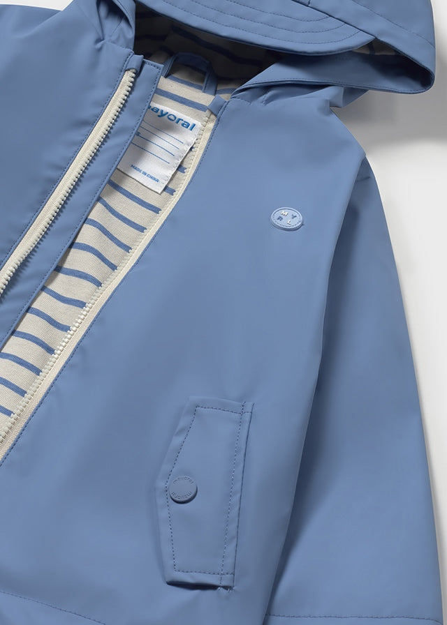 Capri blue rain coat