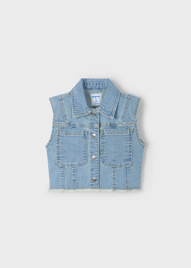 Bleach denim vest