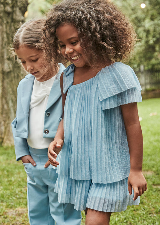 Sky pleated dress