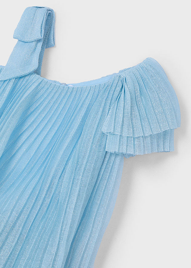 Sky pleated dress