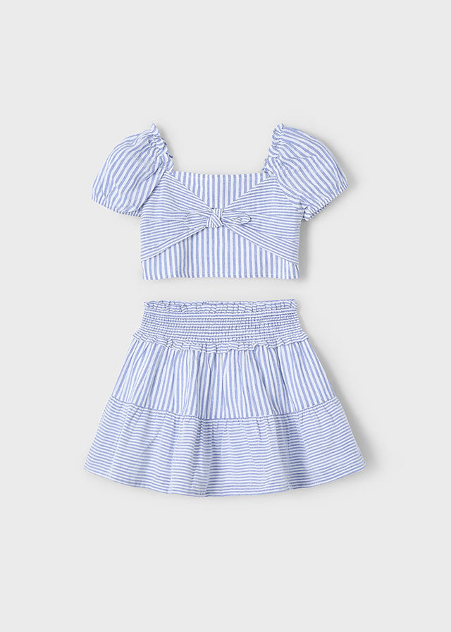 Indigo Striped skirt set