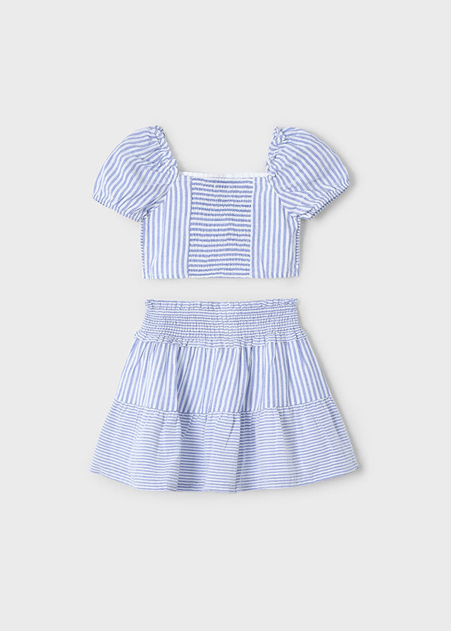 Indigo Striped skirt set