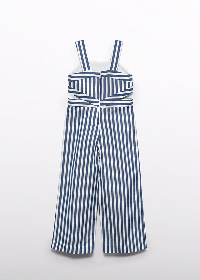 Two-tone striped jumpsuit Indigo