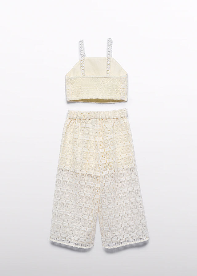 Crochet pants set Natural