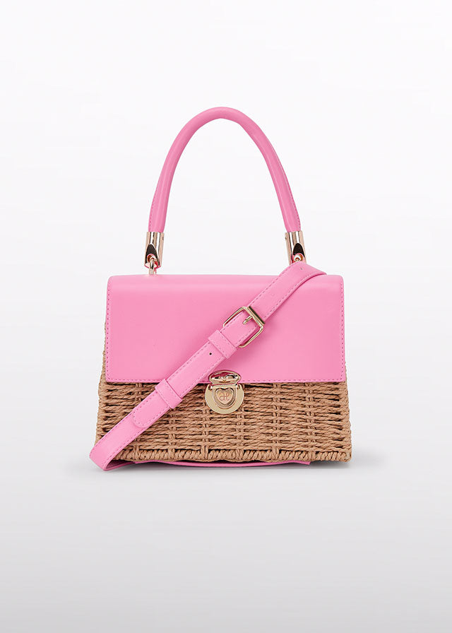 Fuschia Combined basket handbag