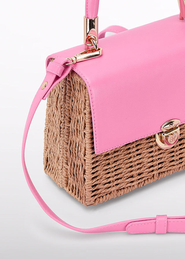 Fuschia Combined basket handbag