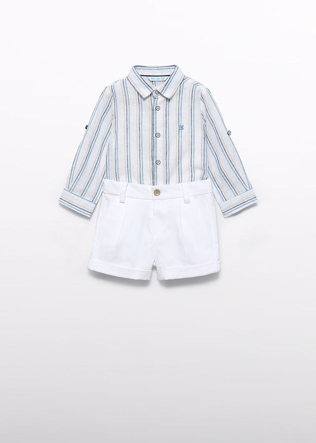 Bermuda and striped shirt set Navy